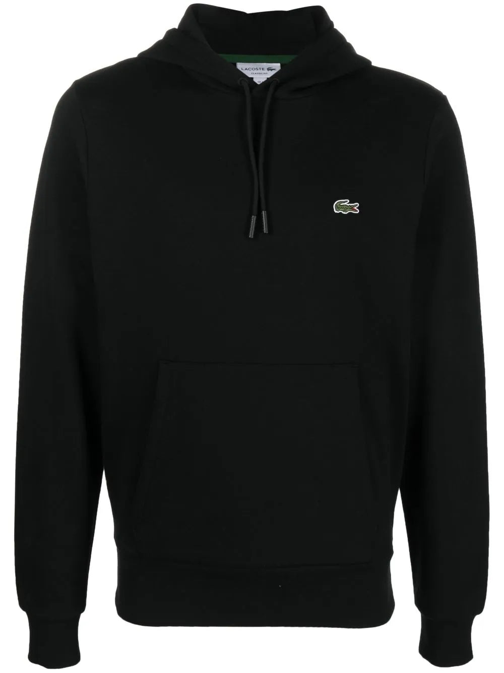 Casaco preto de algodão com capuz e logo