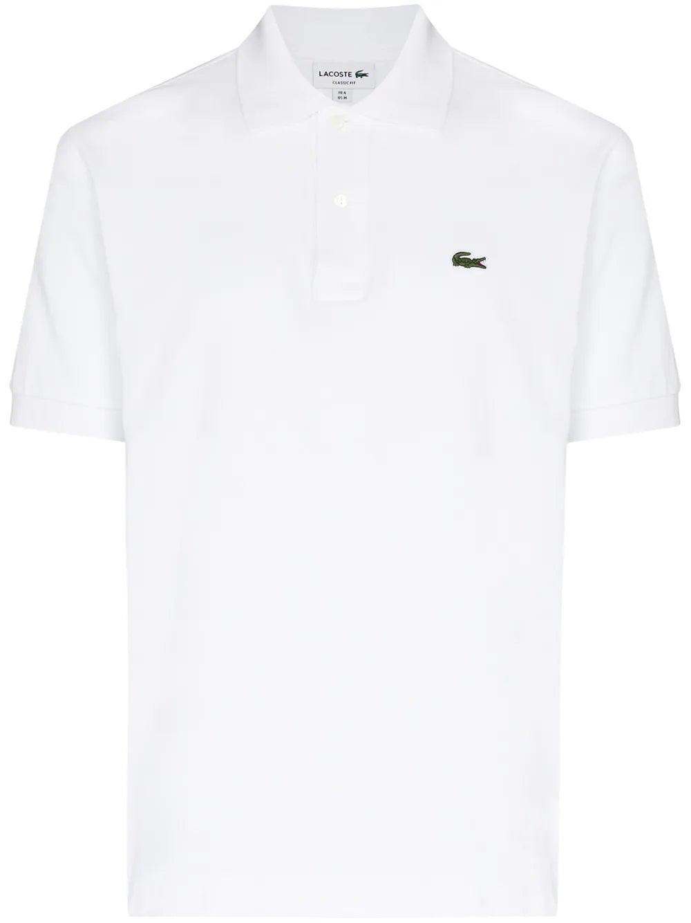 Camisa polo branca com mangas curtas com patch de logo