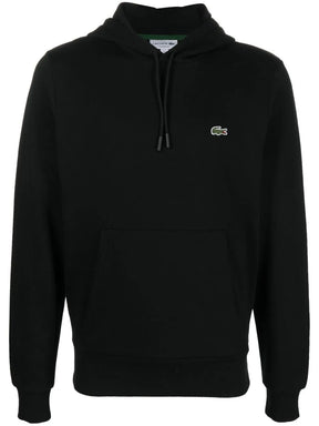 Casaco preto de algodão com capuz e logo