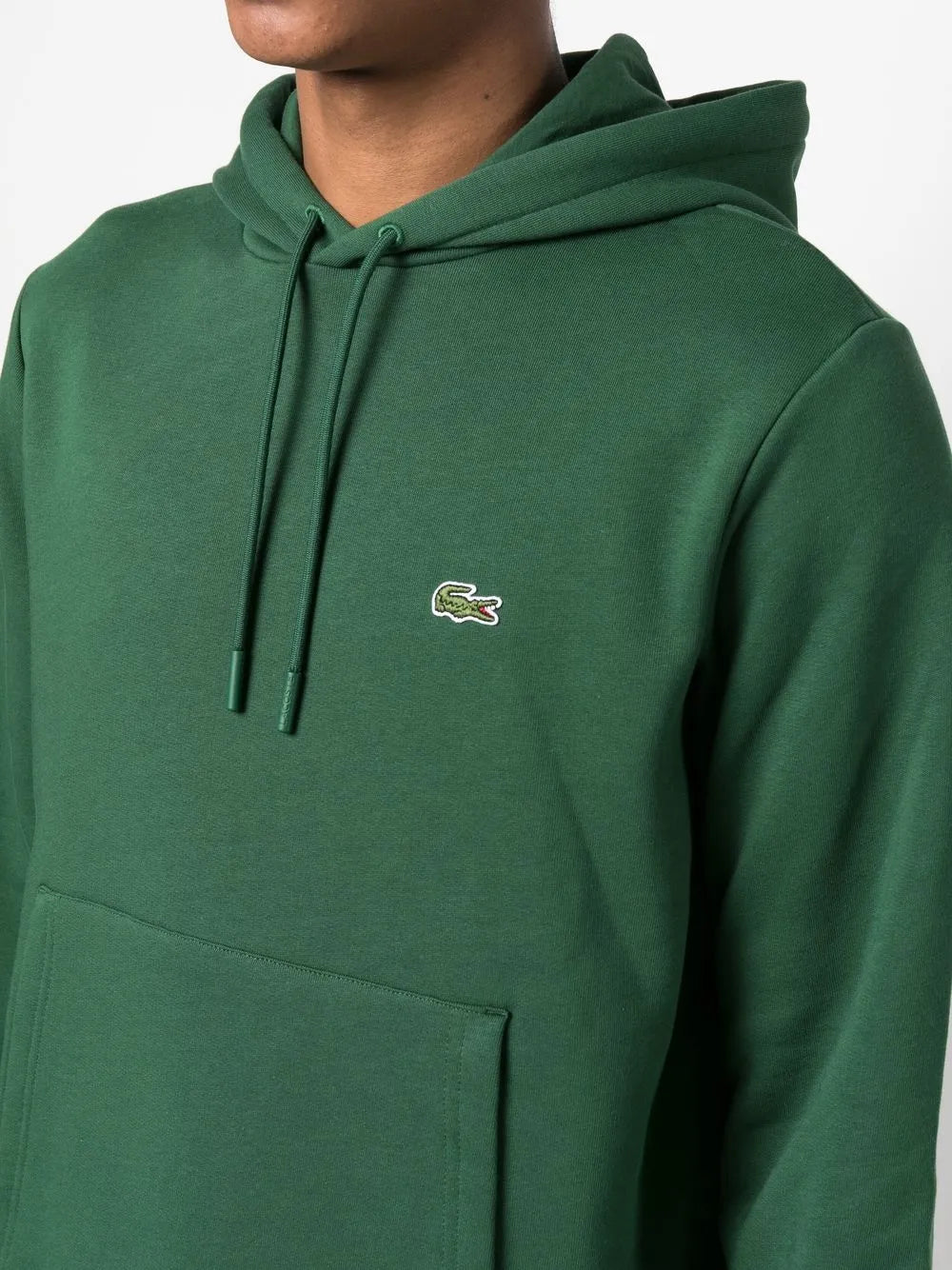 Casaco verde de algodão com capuz e logo