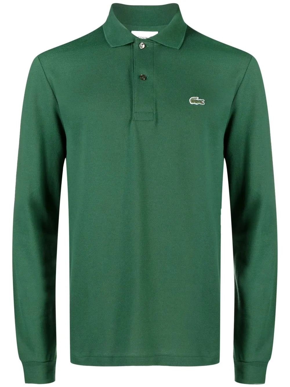 Camisa polo verde clássica de algodão com patch de logo
