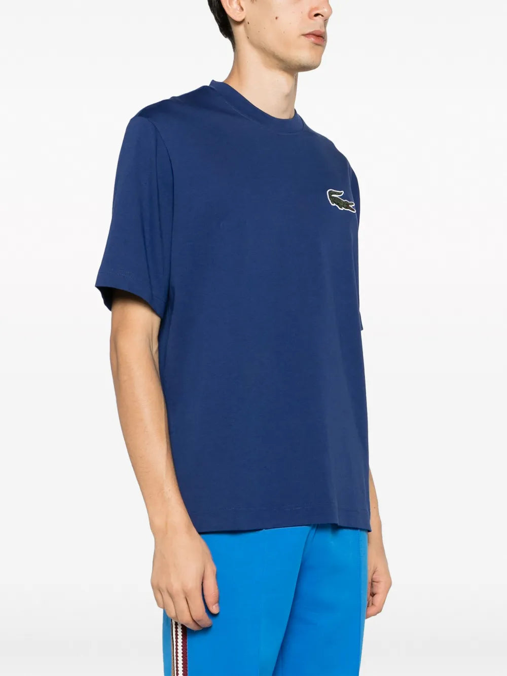 T-shirt com patch de logo azul escuro