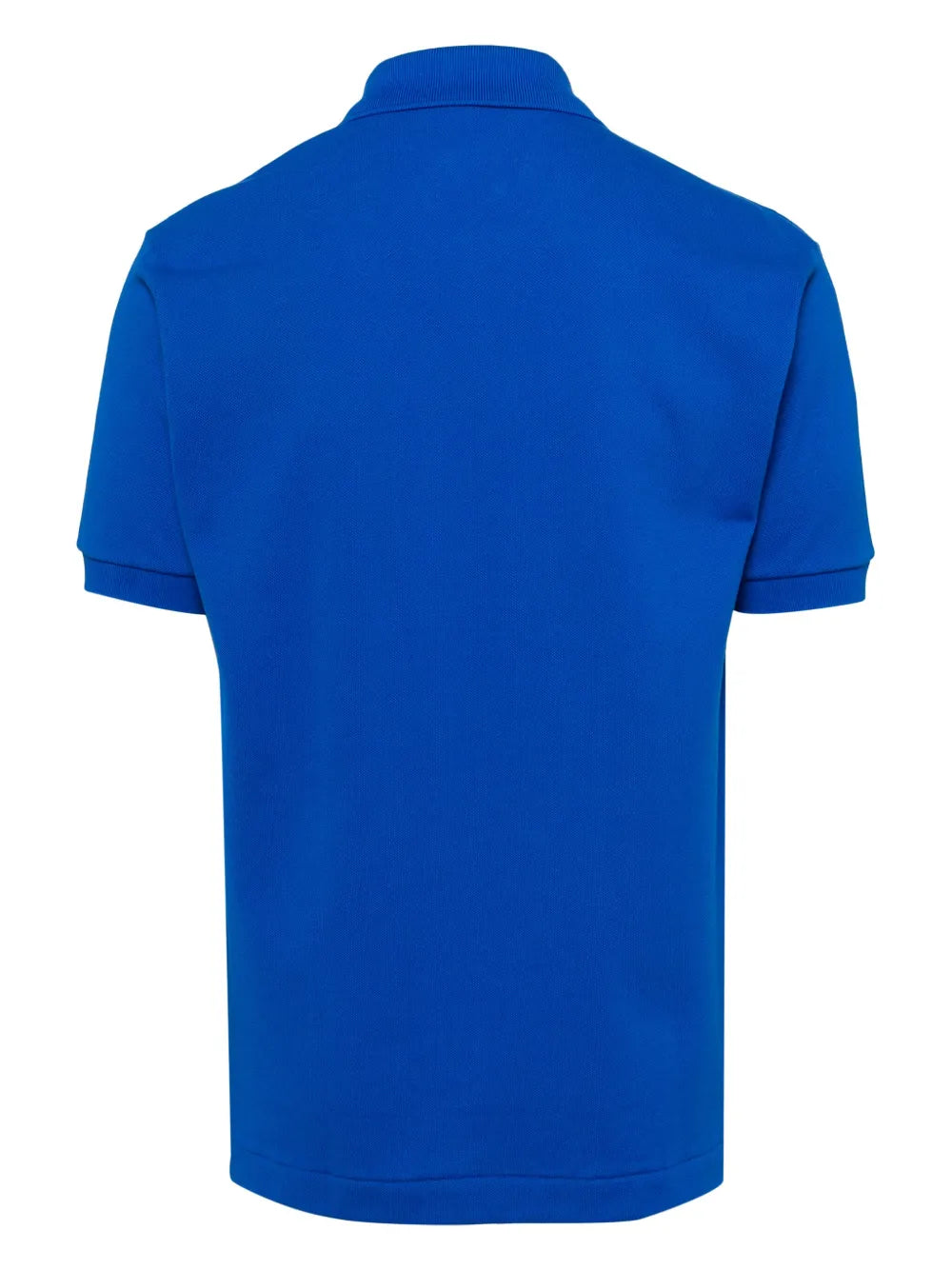 Camisa polo azul com mangas curtas com patch de logo
