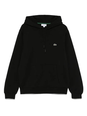 Casaco preto com capuz e patch de logo