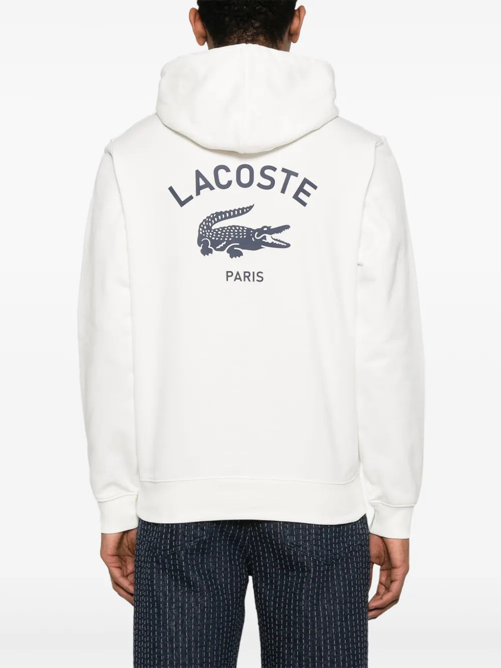 Casaco branco de fleece com capuz