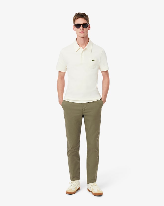 Calça chino de algodão elástico slim fit