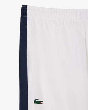 Conjunto branco e azul com logo
